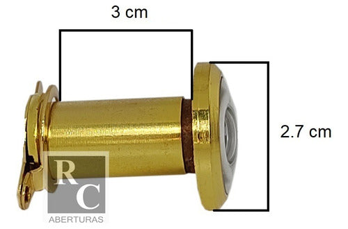 Mirilla Visor Óptico 200º Dorado Para Puertas De 3 A 5.3cm 3