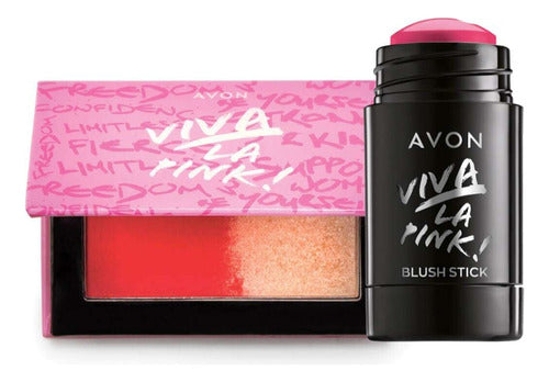 Avon Set X 2 Viva La Pink! Blush Stick + Highlighter + Powder Blush 0