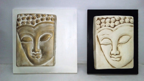Buddha Ceramic and Wood Frame with Hanging or Standing Candle Holder 6