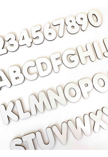 6 Alfabetos E Núm Mdf Madeira 5cm 216 Letras E Número Branco 0