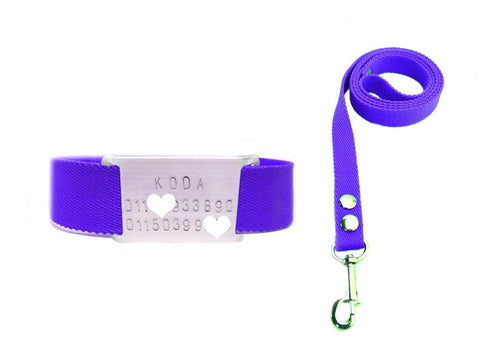 Set 15mm Collar + Leash + Slide-on ID Tag for Small Dogs 4