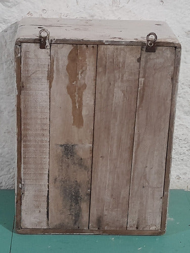 Antiguo Botiquin Blanco Madera Espejo Biselado 32x42x19cm 5