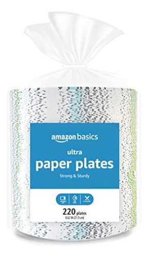 Amazon Basics Ultra - Platos De Papel, 9 Pulgadas, 0