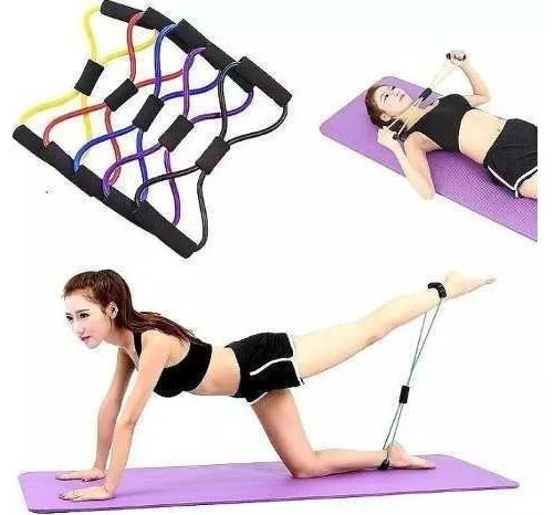 Kit Entrenamiento Fitness Pilates Yoga Mat + Bandas P/hogar 2