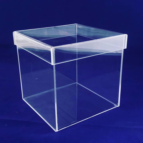 Caja Acrilica Con Tapa Clásica 20x20x20cm 1