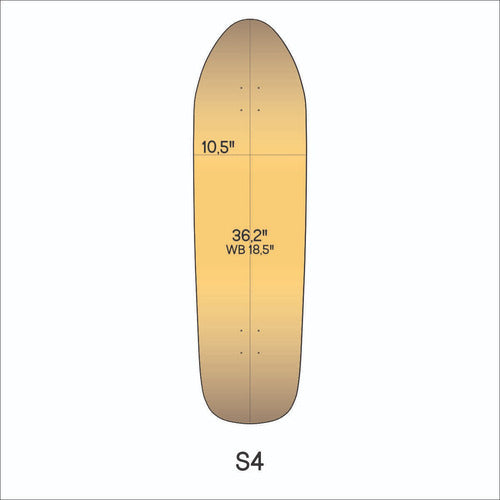 Tabla Surfskate Makaniboards Shape S4 Cruiser Maple Con Lija 3