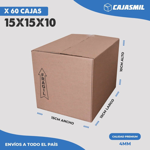 CAJASMIL Caja Carton Embalaje E-commerce 15x15x10 1era Calidad X60un 1