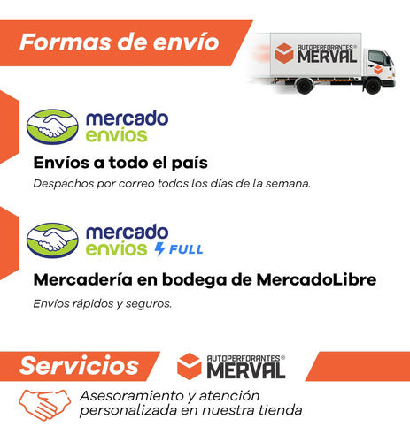 Merval Piton Abierto Sin Tope N6 + Tarugo Con Tope N6 (x 100 U) 3