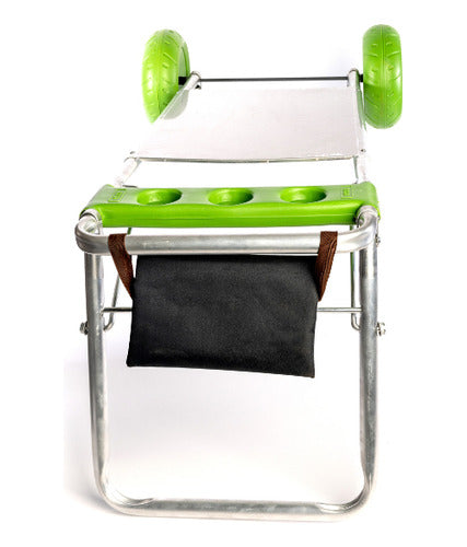 Sousa Beach Chair Aluminum Cart Table Holder Wheels 4