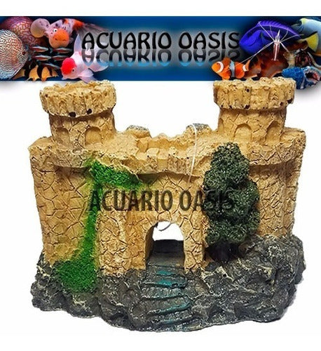 Acuario Oasis Adorno De Resina Castillo 14cm*8.5cm*9.5cm M23 1