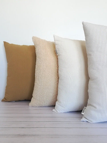 Set of 4 Plain or Striped Tusor Cushions of Your Choice 17