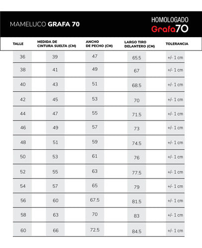 Homologado Grafa 70 Mameluco 6