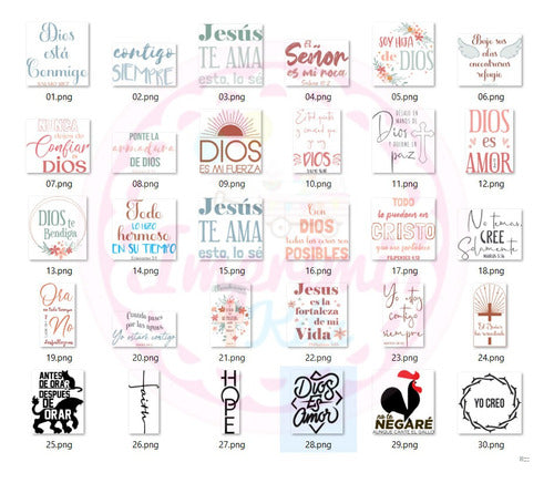 Pack Png Frases Religiosas Bíblicas Cristianas Sublimacion 2