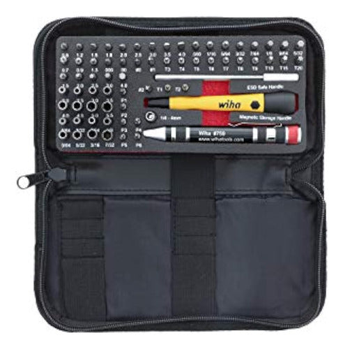 Wiha 75971 Master Tech Micro Bit Set Con Funda De Viaje, 68 0