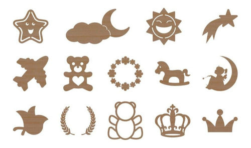 Set of MDF Appliques - Children's Designs x 60 Units 0