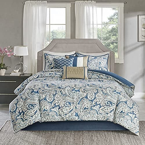 Madison Park Satin Cotton Comforter Set, Breathable 0