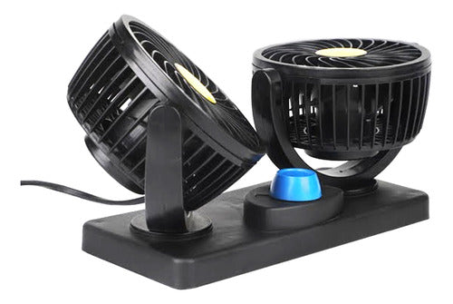 Mini Ventilador Doble Para Auto Camion 12v 2 Velocidades 0