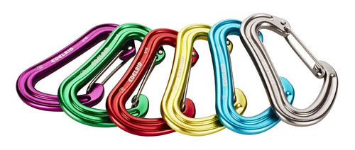 Edelrid Nineteen G Sixpack - Pack of 6 Climbing Carabiners in Vibrant Colors 0