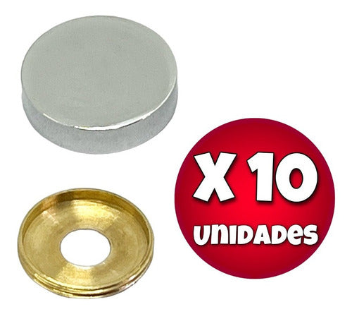 Set of 10 Concealed Screw Cover Beautifiers 19mm Bronze Plated 0
