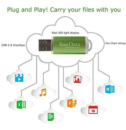 Sundata 5 Units USB 2.0 16GB Flash Drive 1