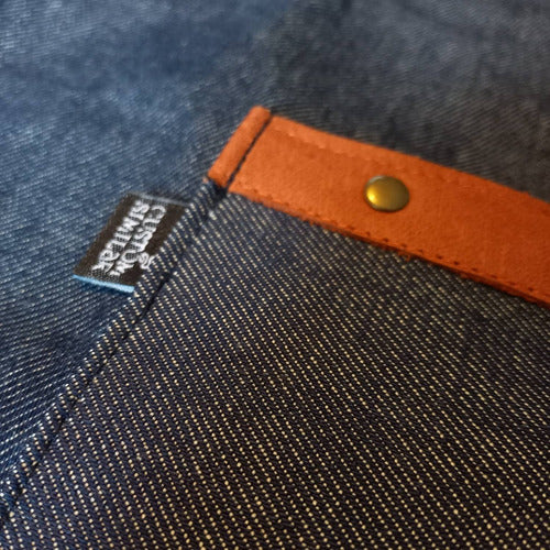 Custom Similar Delantal Jean Cuero Natural Bolsillo Mosquetón Personalizado 6