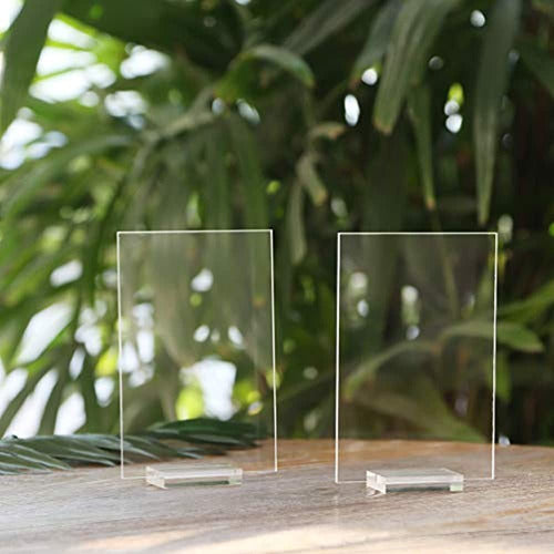 Uniqooo 20 Clear Blank Acrylic Table Signs - 4 x 6 Inches 1