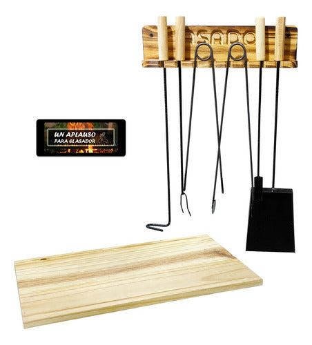 Verzella Godoy Tabla Parrilla Lechon Asado Kit X9 Utensilios. Calidad 0