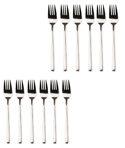 12 Dessert Forks Cutlery Set Volf Focus Stainless Steel 1
