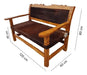 Woodcraft Sillon Matero Doble Artesanal Asiento De Cuero 1