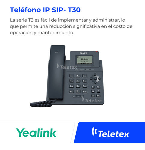 Teléfono Ip Sip-t30 Yealink Pantalla Lcd 1 Línea 2 Ethernet 1