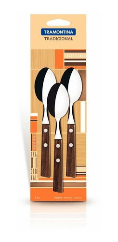 Tramontina Traditional Wooden Spoon Set X3 Units 0