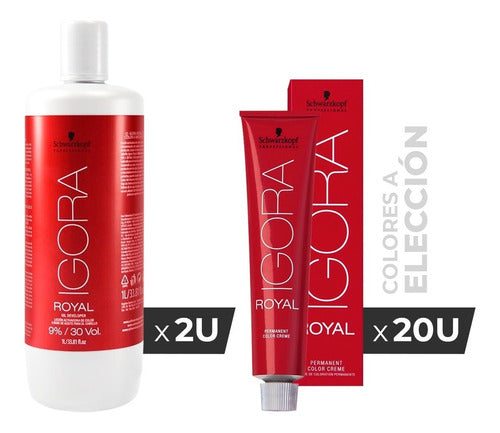 Igora Royal Schwarzkopf Kit X20 Hair Color + 2 Activators 1