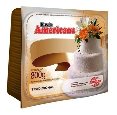 Kit 2 Pasta Americana Tradicional Branca Arcolor 800gr 0