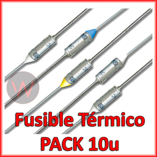 Fusible Termico 110º 250v 10a Axial Plancha Pack X5 Unidades 1