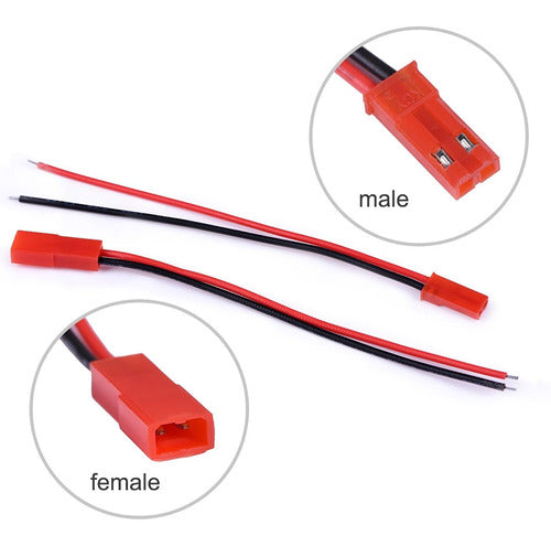 Eboot 20 AWG JST Plug Connector 2 Pin Male Female Plug Connector Cable Wire for LED Lamp Strip RC Toys Battery, 10 Pairs 2