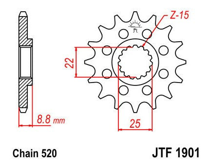 JT Sprockets Pinion for KTM - 1901.13 - 13 Teeth 1