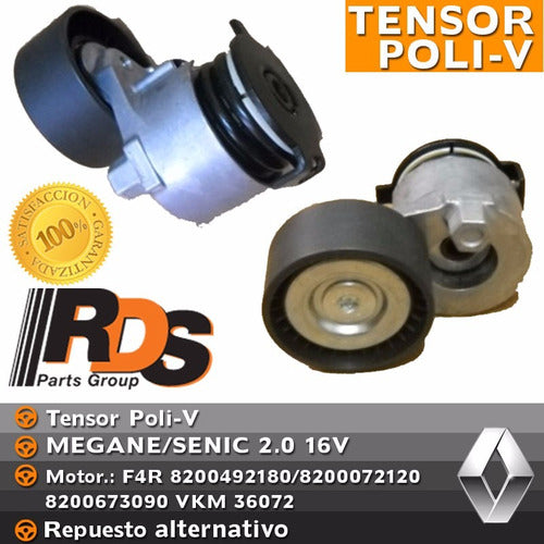 RDS Tensor De Correa Poli V Renault Megane Scenic 2.0 16v 2