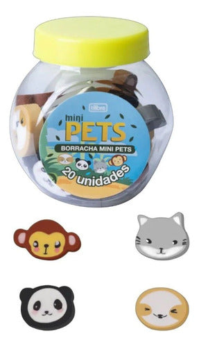 Borracha Mini Pets Tilibra Com 20 Borrachinhas 0