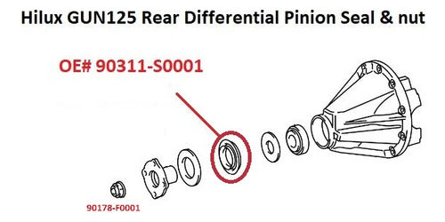 Reten Diferencial Piñon Toyota Original Hilux 20016/2021 1