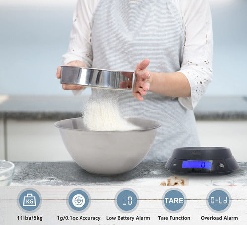 HomRe Digital Food Scale with Bowl, Kitchen Scale 4