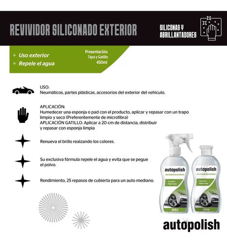 Autopolish Revividor Silicona Auto Exterior Autopolish 450 Ml Pack X 6 2