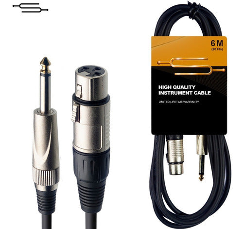 6 Meter XLR to Plug Cable - Microphone - Simisol 0