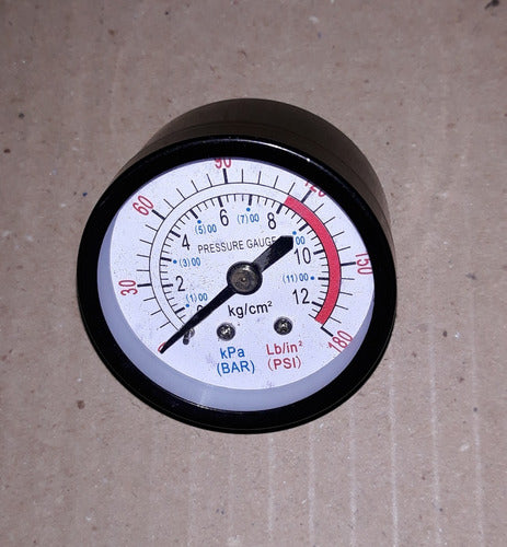 Large Pressure Gauge for Compressors (1/4 Thread) 0