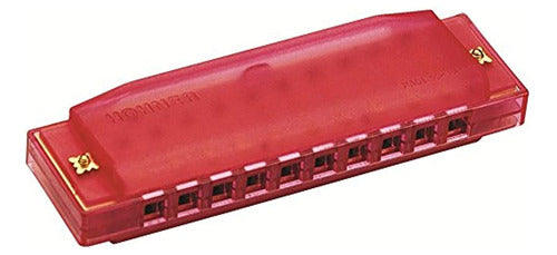 Hohner Armónica Translúcida Claramente Colorida, Roja 0