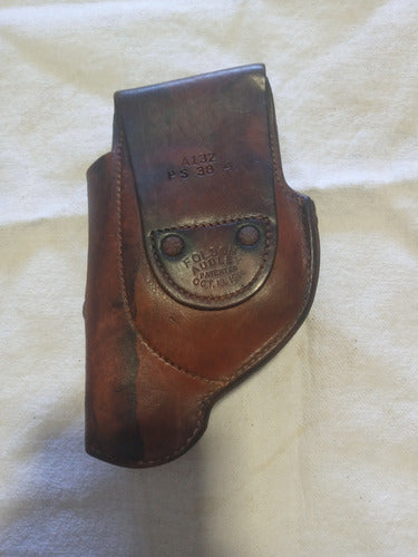 Antigua Funda De Cuero Para Revolver 38 4  Folsom Audley 1