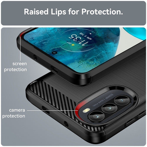 Anti-Shock TPU Case for Moto G52 + 9D Tempered Glass 9