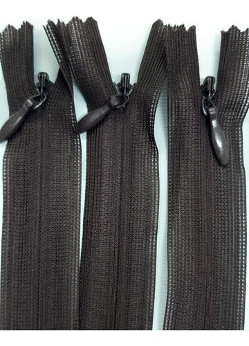 Chocolate Brown 16cm Fixed Invisible Zippers x100 Units 1
