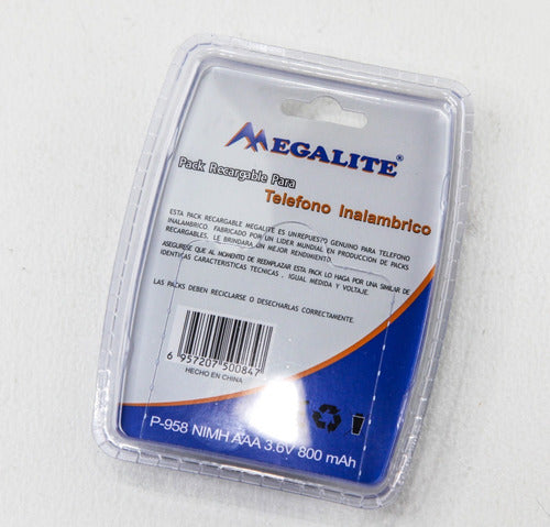 Megalite 3x AAA 3.6V 800mAh Ni/MH Rechargeable Battery for Telephones 2