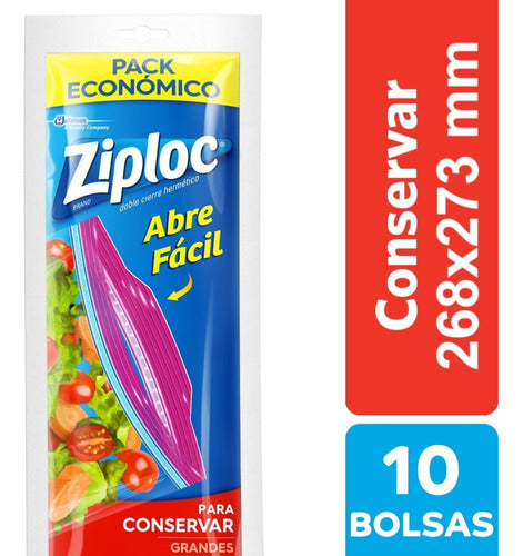 Ziploc Bolsa Conservar Grande 10 Unidades  X 6 Paquetes 0