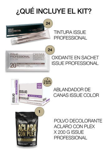 Issue Professional Kit: 24 Tinturas + 24 OX + 24 Ablandadores + Polvo Plex 200 1